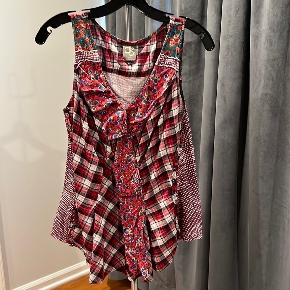 One September (Anthropologie) patchwork tank top